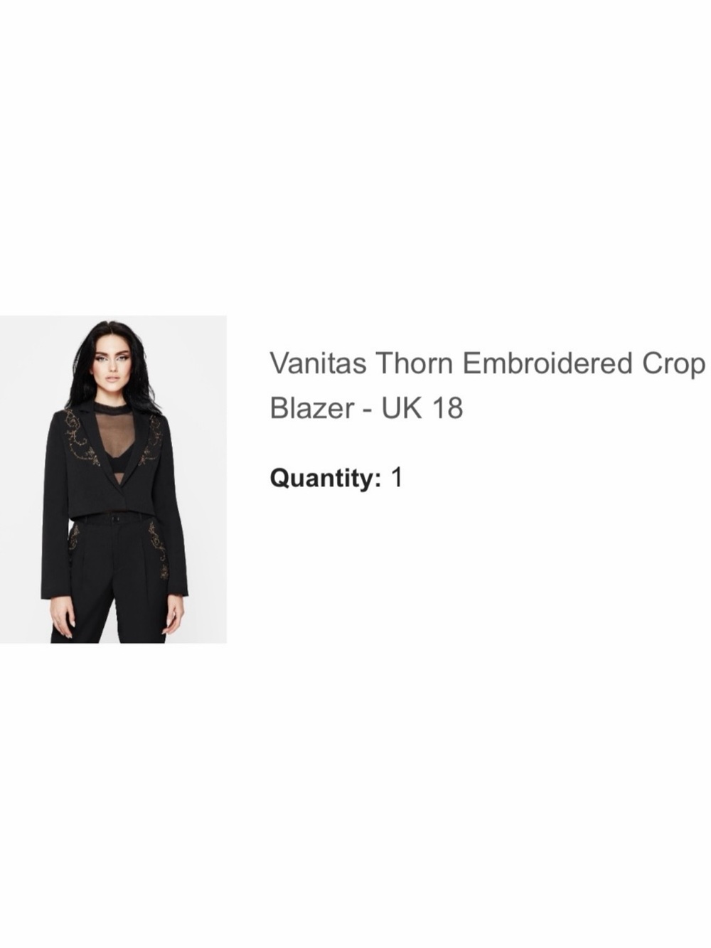 Vanitas Thorn Embroidered Blazer - Picture 3 of 4